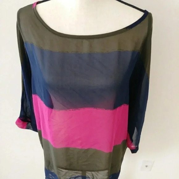 Oversized Sheer Chiffon TunicTop - Picture 2 of 8